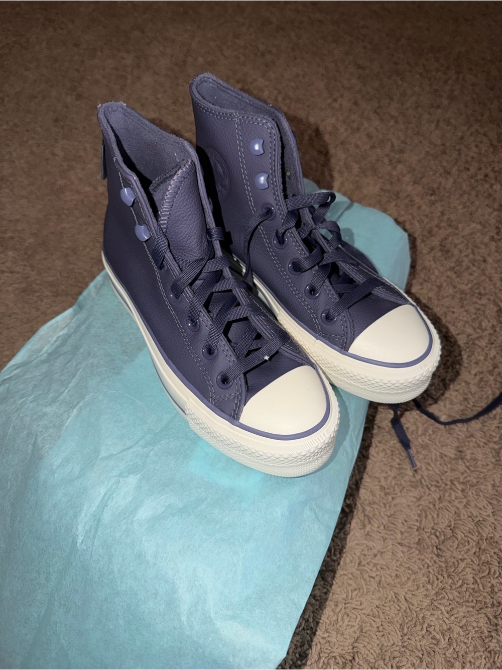 Converse High Top Chuck Taylor Lift Platform  with White Toe Cap leather